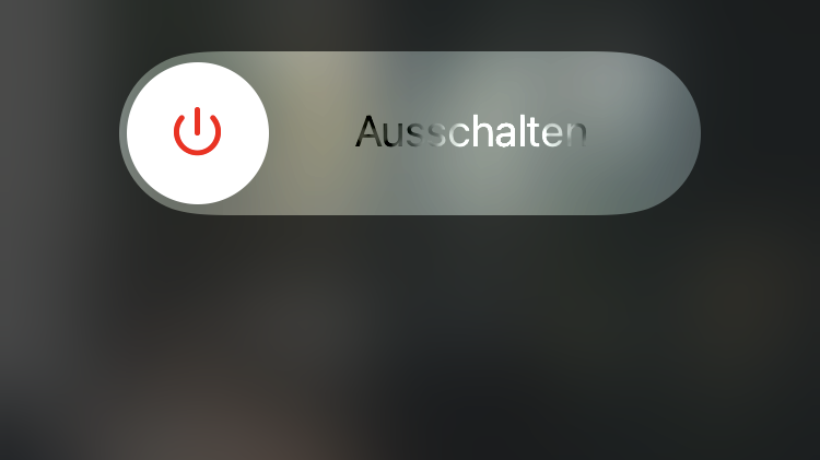 Der Schiebe-Regler zum Ausschalten der iPhones 12, 11 und X.