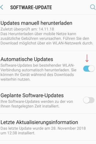 Um die Sicherheit deines Gerätes immer auf dem aktuellsten Stand zu halten, solltest du Automatische Updates in den Update-Einstellungen aktivieren.