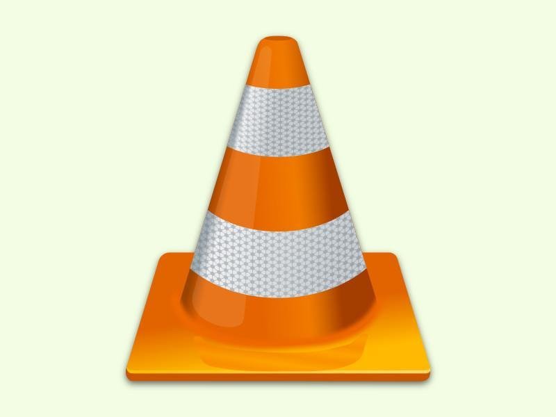 Der orange-weiße Kegel ist das Logo des VLC Media Players