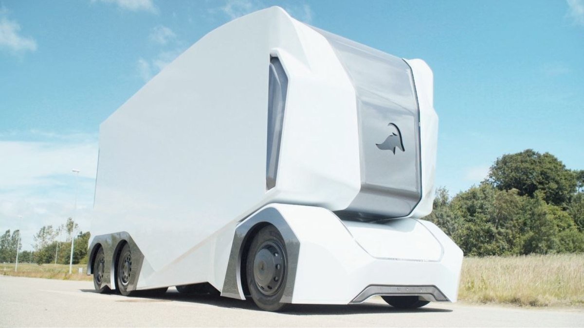 Der selbstfahrende E-LKW T-pod des Start-ups Einride.