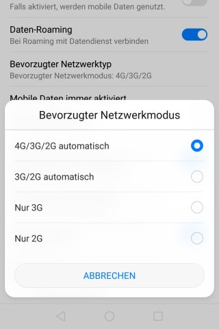 Aktivierst du ausschließlich die 2G-Verbindung, ignoriert dein Smartphone das überlastete 4G-Netz. 