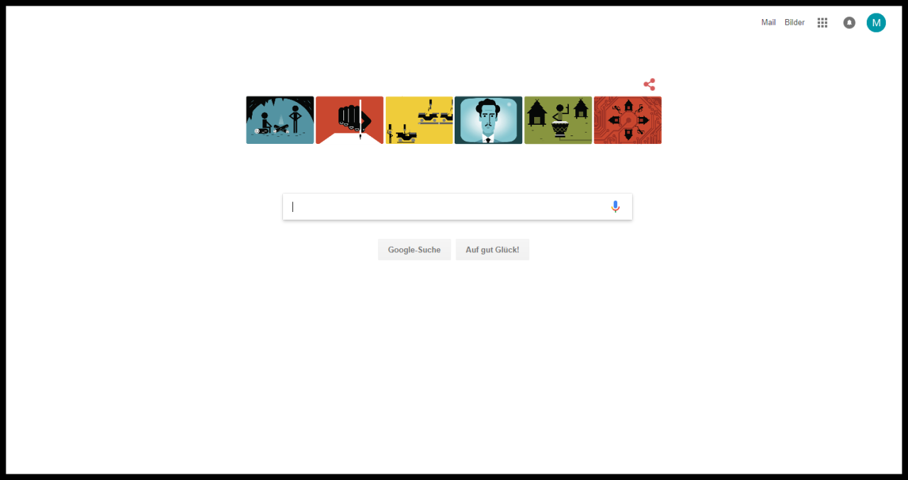 Das Google Doodle soll den Visionär ehren. Ganz rechts zu sehen ist zum Beispiel das "globale Dorf" in der Version, in der es heute existiert.