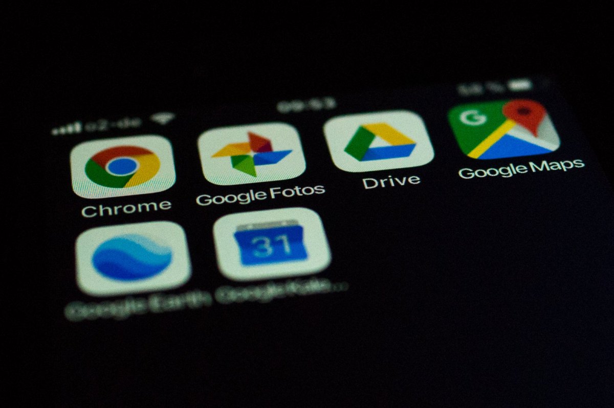 Google Dienste-Icons auf Smartphone-Display