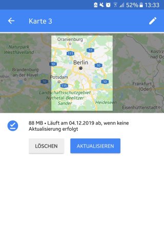 Auch aktualisieren solltest du deine Offline-Karte regelmäßig.