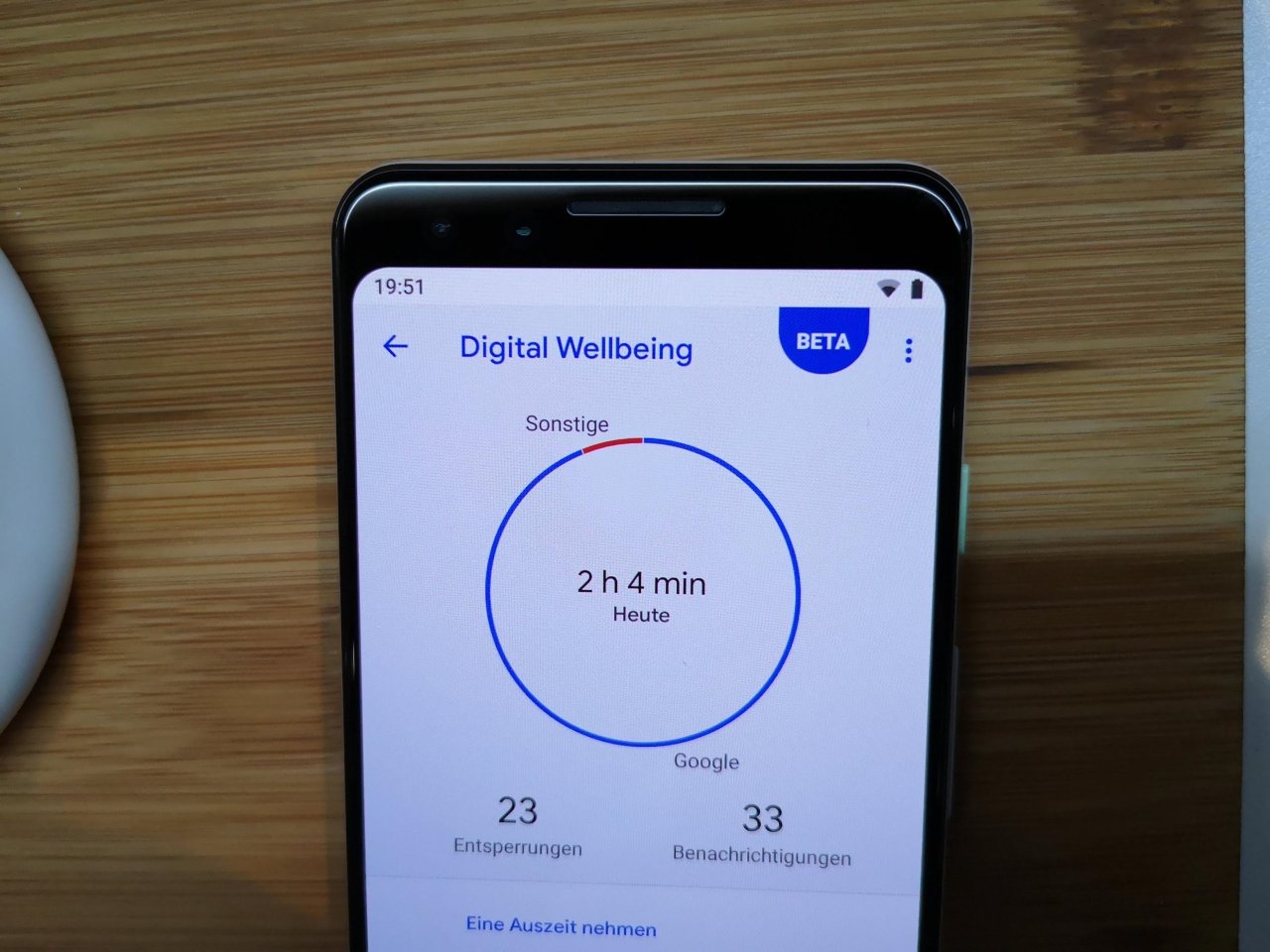 Die Wellbeing-Funktion sorgt für einen sanften digital Detox.