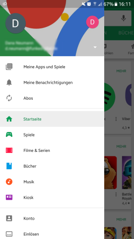 Unter Meine Apps und Spiele gelangt ihr zum Instagram-Update.