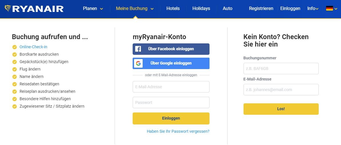 So geht das: der Online-Check-in bei Ryanair