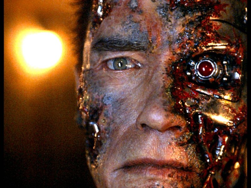 Arnold Schwarznegger als der T-800.