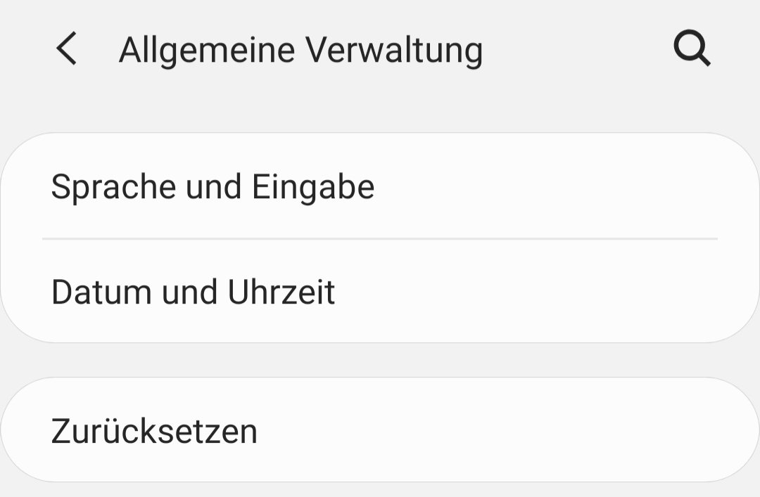 Scroll zum Menü "Sprache und Eingabe" und tippe darauf.