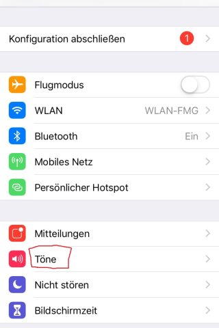 Wähl unter Einstellungen "Töne" aus.