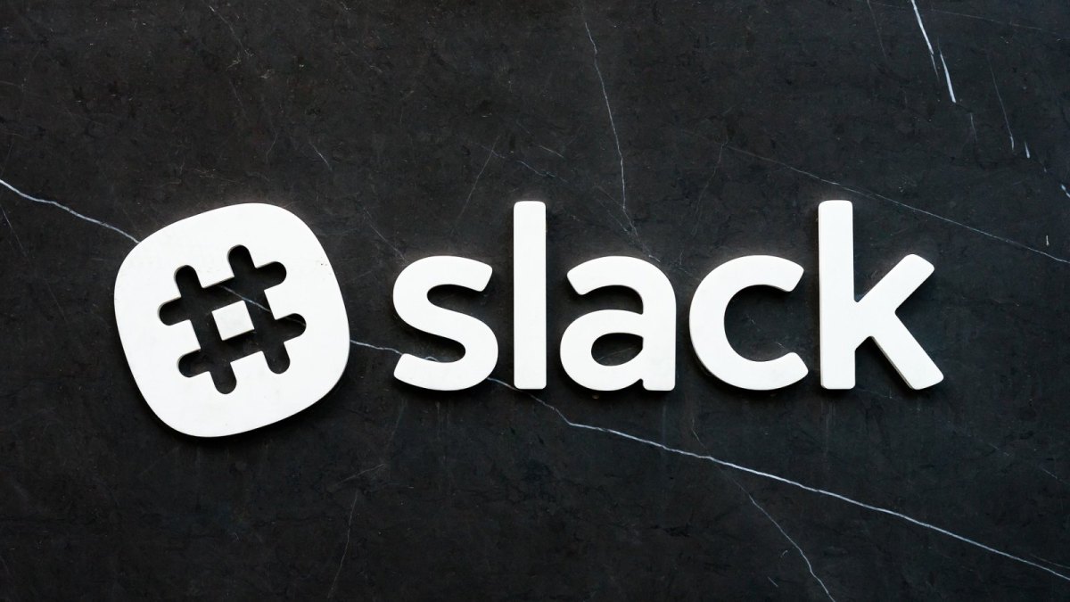 Das Slack-Logo in schwarz-weiß