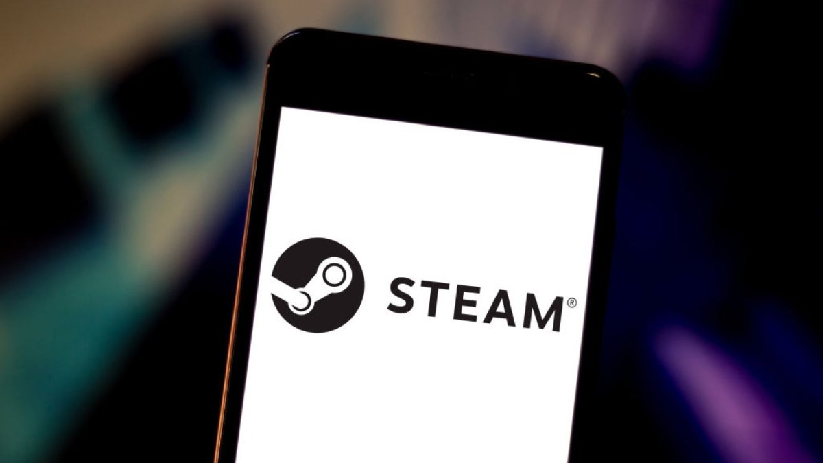 Steam Logo auf einem Handy