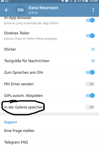 Telegram-Trick: Speichert eure Telegram-Inhalte nicht automatisch in der Galerie.