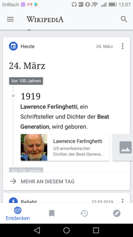 Wikipedia zeigt dir, was vor 100 Jahren war.