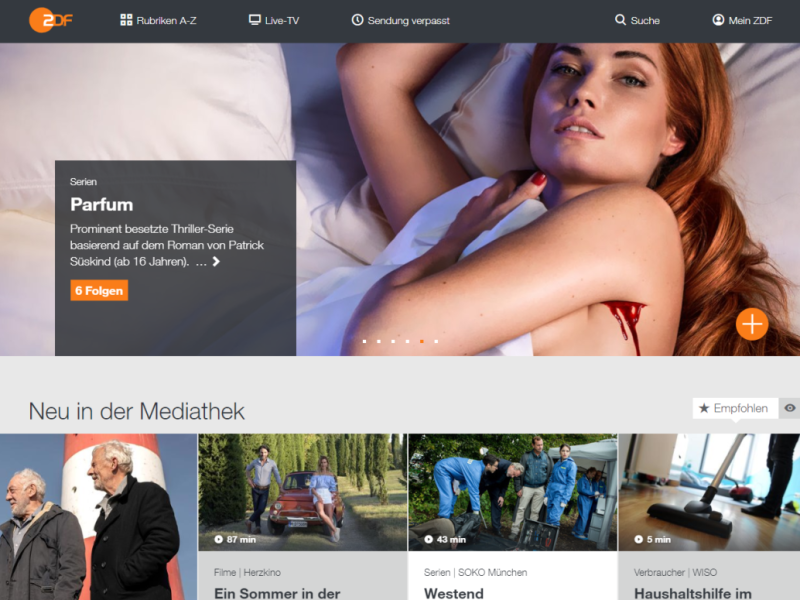 Screenshot der ZDF-Mediathek