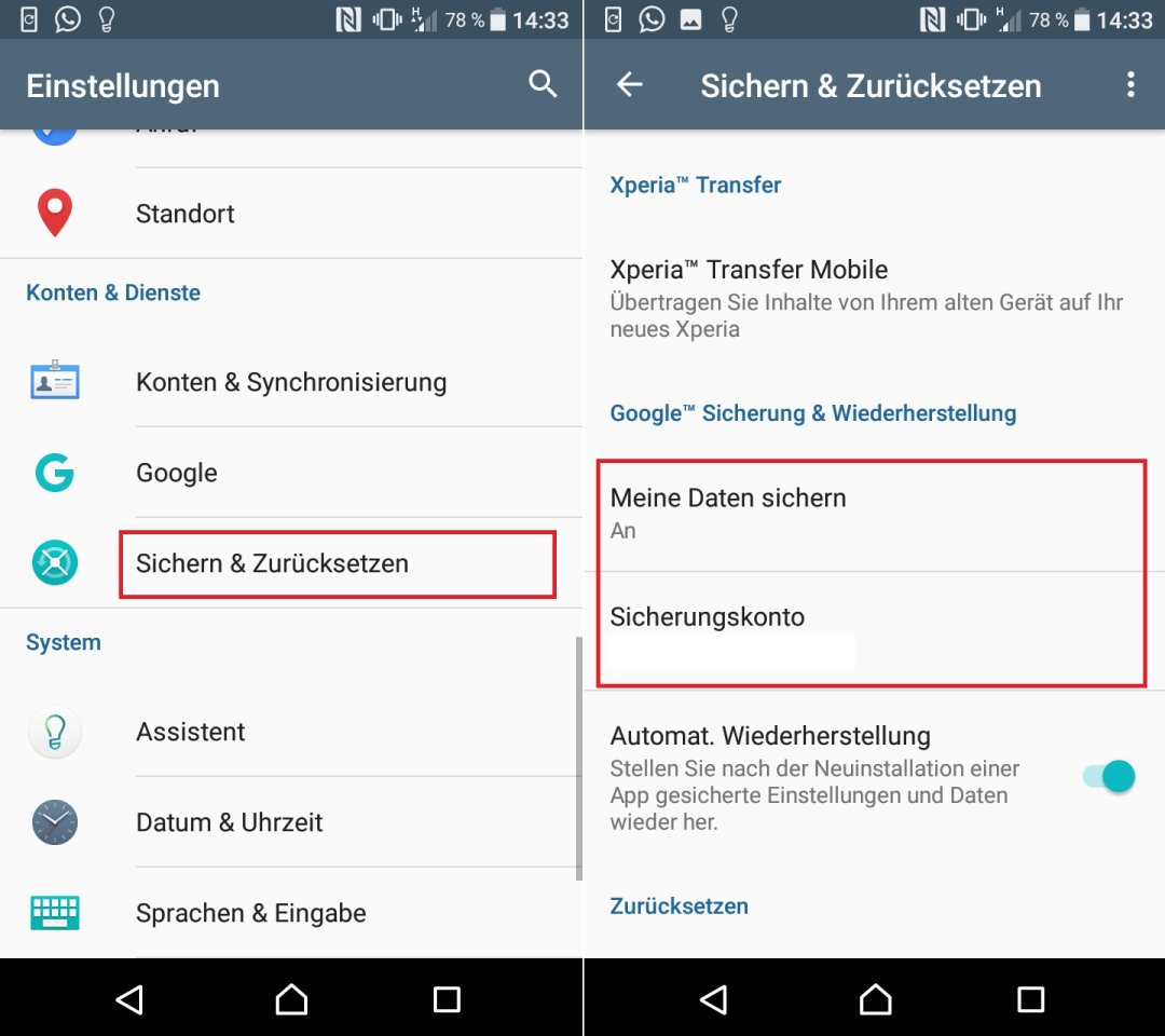 So aktiviert ihr bei Android die Datensicherung über euer Google-Konto.