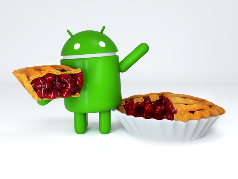 Ein Android-Männchen mit einem Kuchen