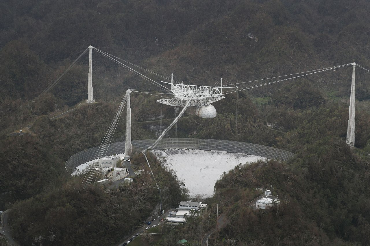 Das Arecibo Observatorium: Von dort aus wurde das Signal am 16. November 1974 versendet.