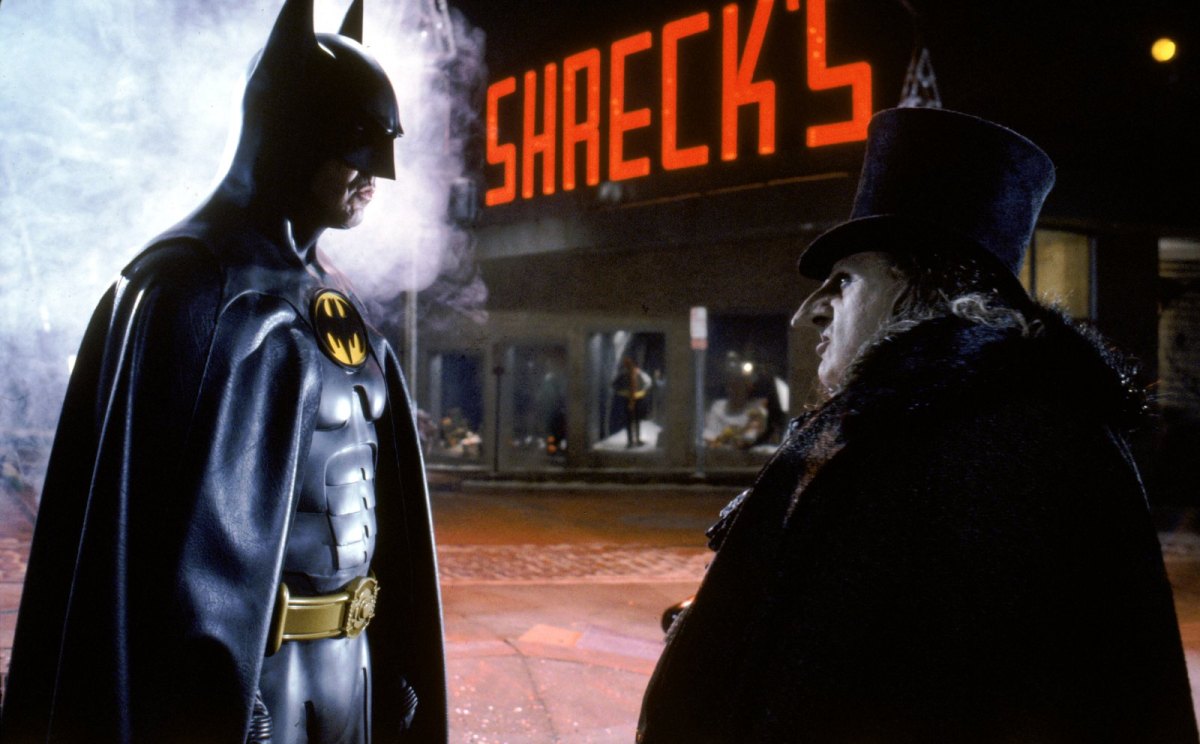 batman und danny devito als der pinguin