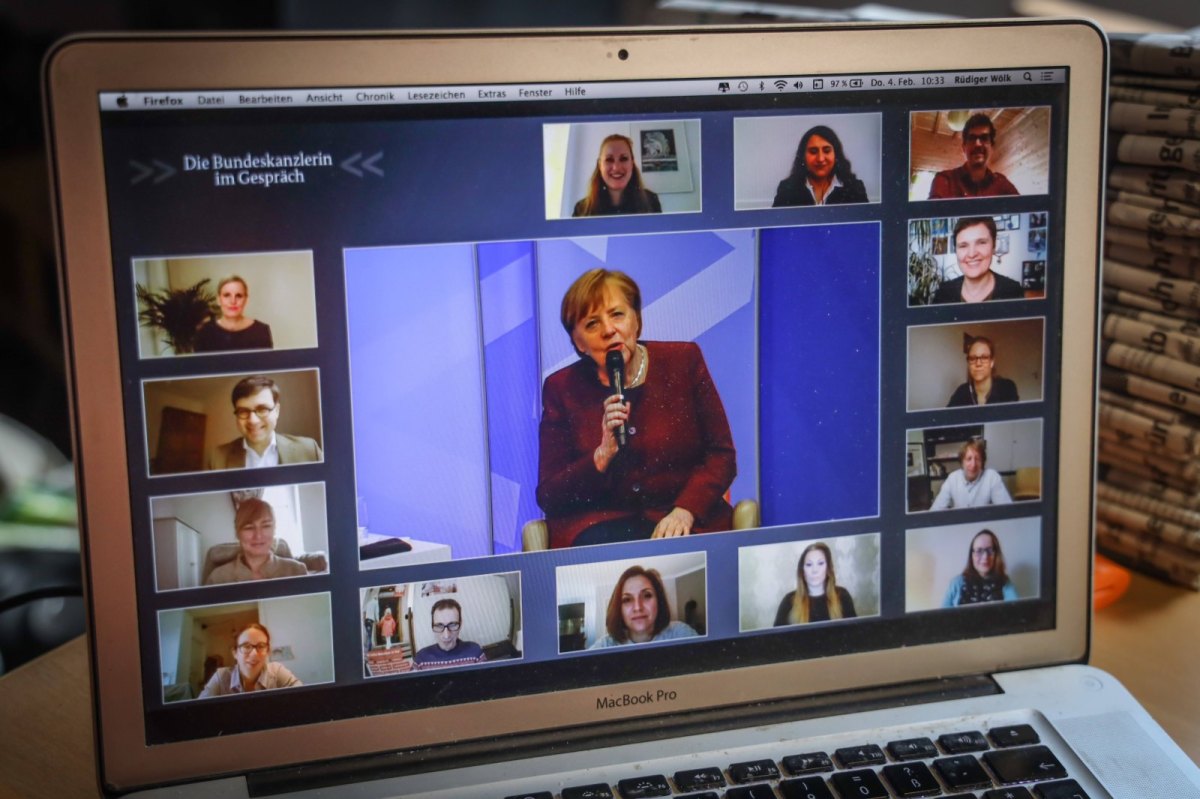 mac bildschirm mit angela merkel