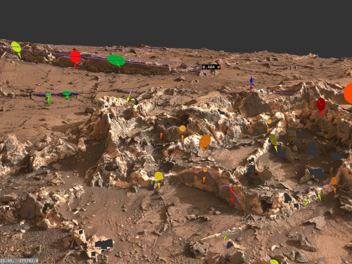 Detaillierte grafische 3D-Darstellung der Marsoberfläche