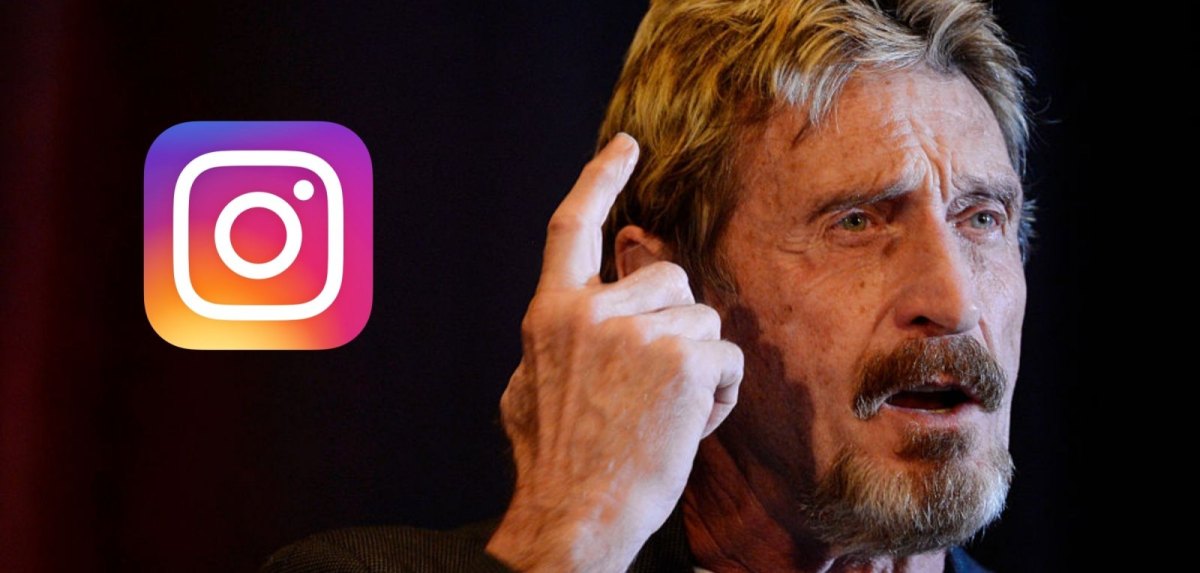 John Mcafee und das Instagram-Logo