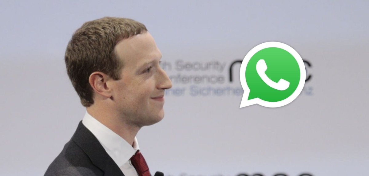 Mark Zuckerberg und das WhatsApp-Logo