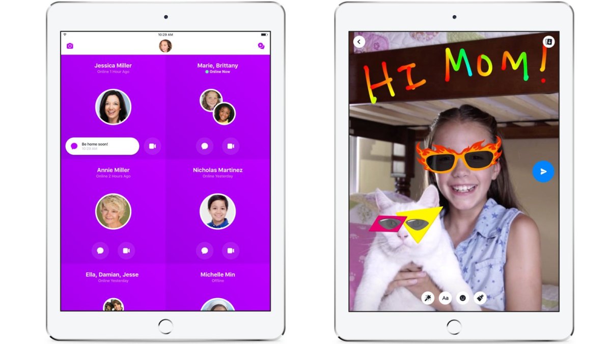 Screenshot der Facebook-App Messenger Kids
