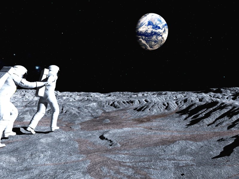 Astronauten auf dem Mond.