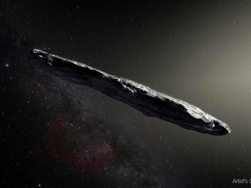 Oumuamua fliegt durchs Weltall (Simulation)