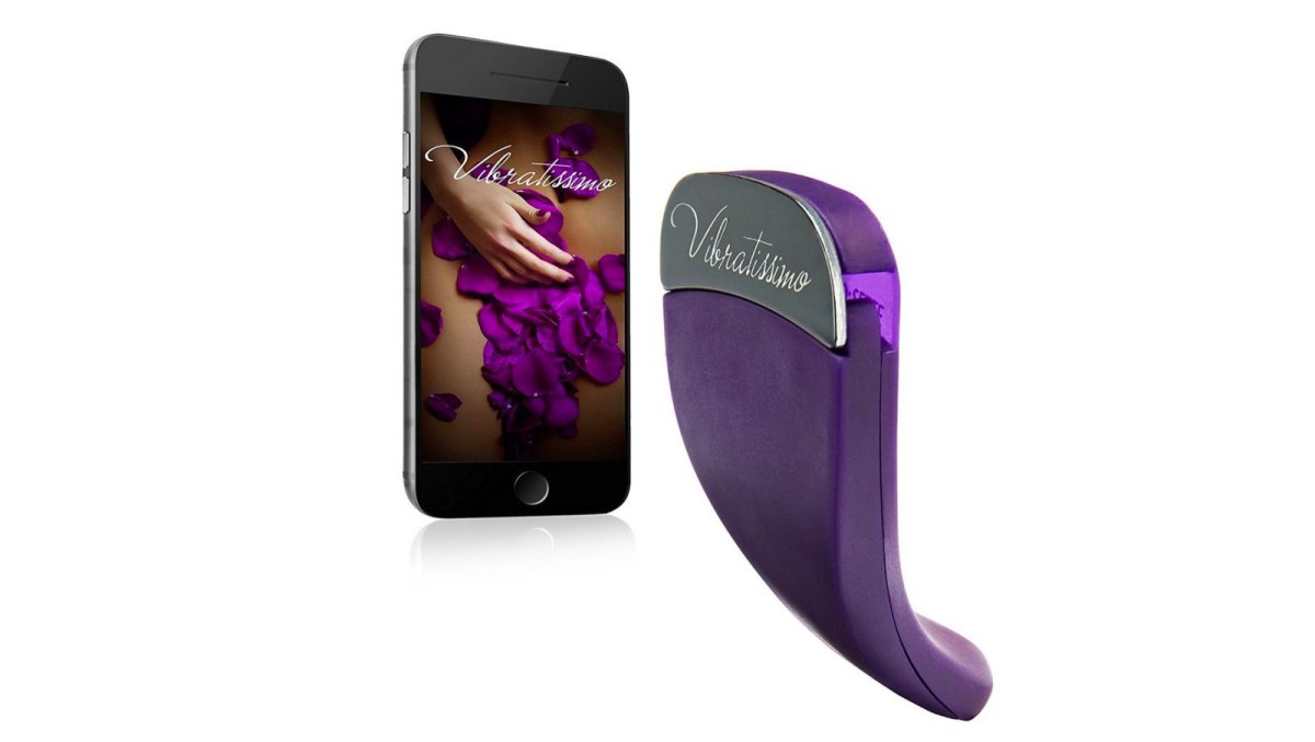 Der Vibrator "Panty Buster" samt App auf einem Smartphone.