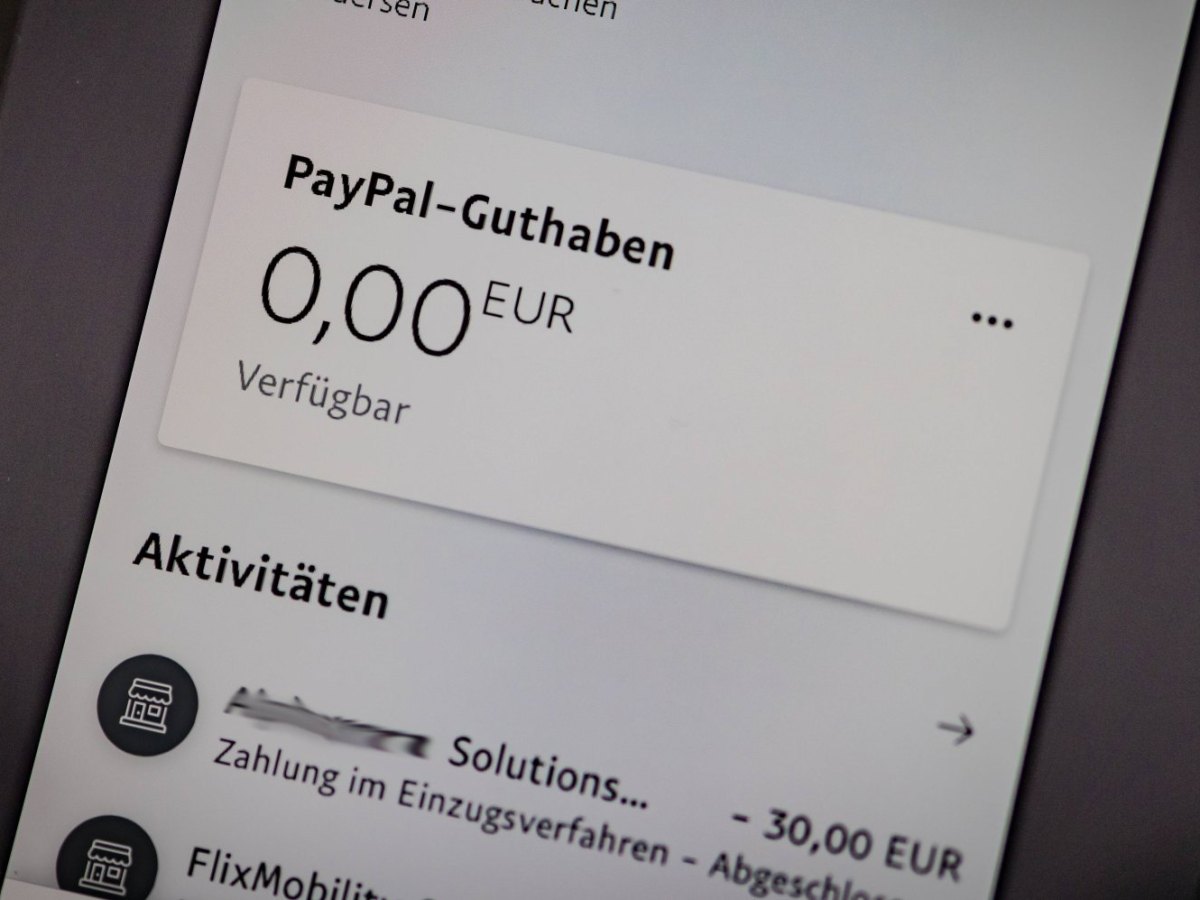 PayPal-Guthaben auf Display