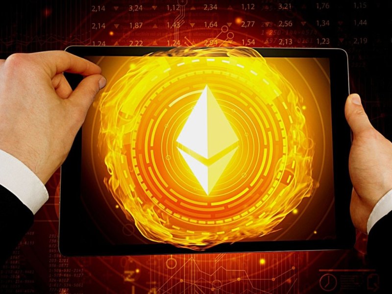 Ethereum-Logo auf einem Tablet