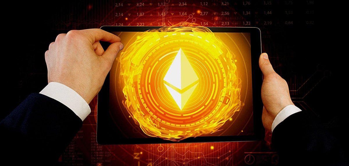 Ethereum-Logo auf einem Tablet