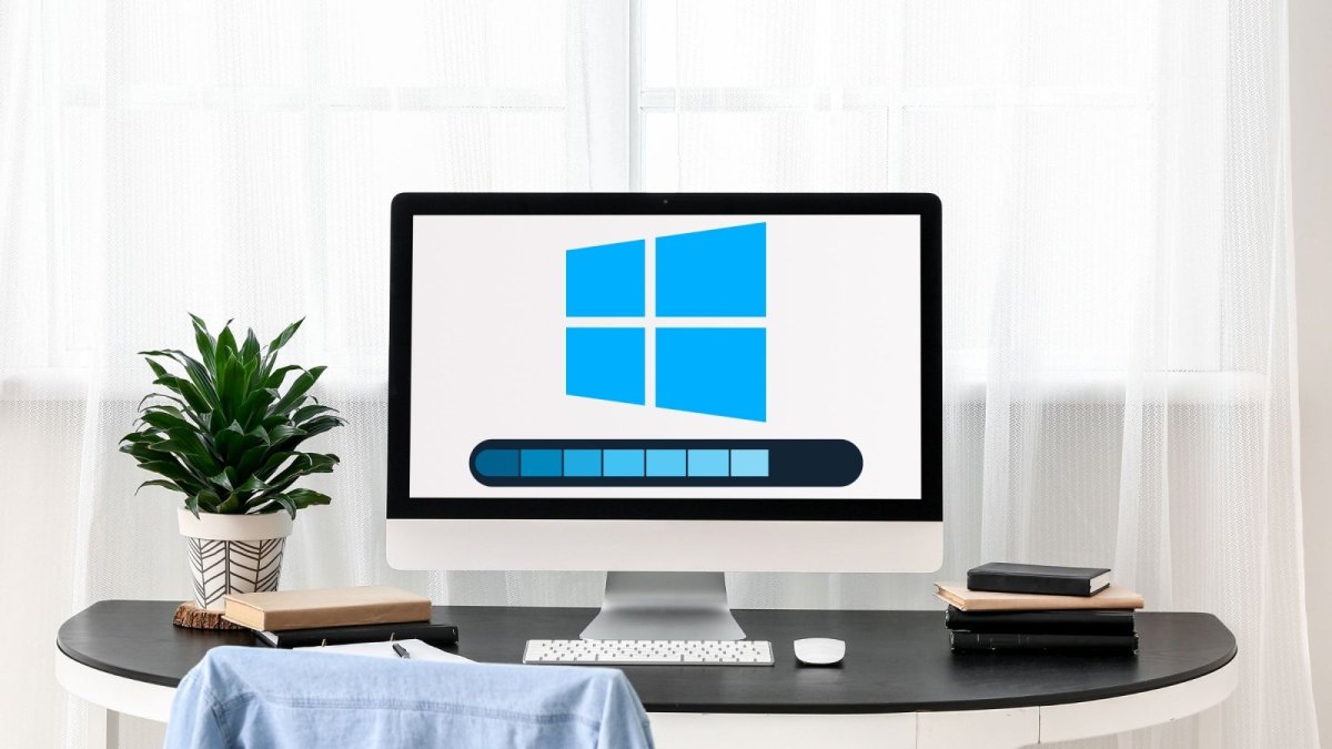 Windows 10-Logo auf einem Bildschirm