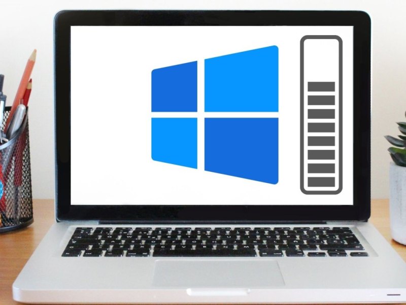 Laptop mit Windows-Logo.