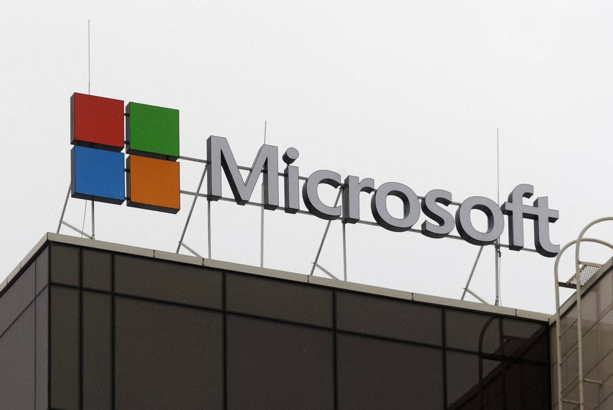 Microsoft Logo auf Dach