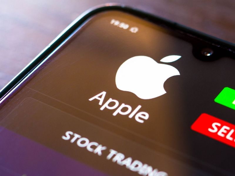 Apple-Aktie in einer Broker-App