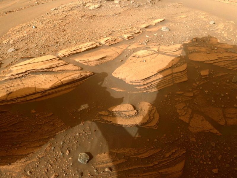 Aufnahme der Enchanted Lake-Formation auf dem Mars