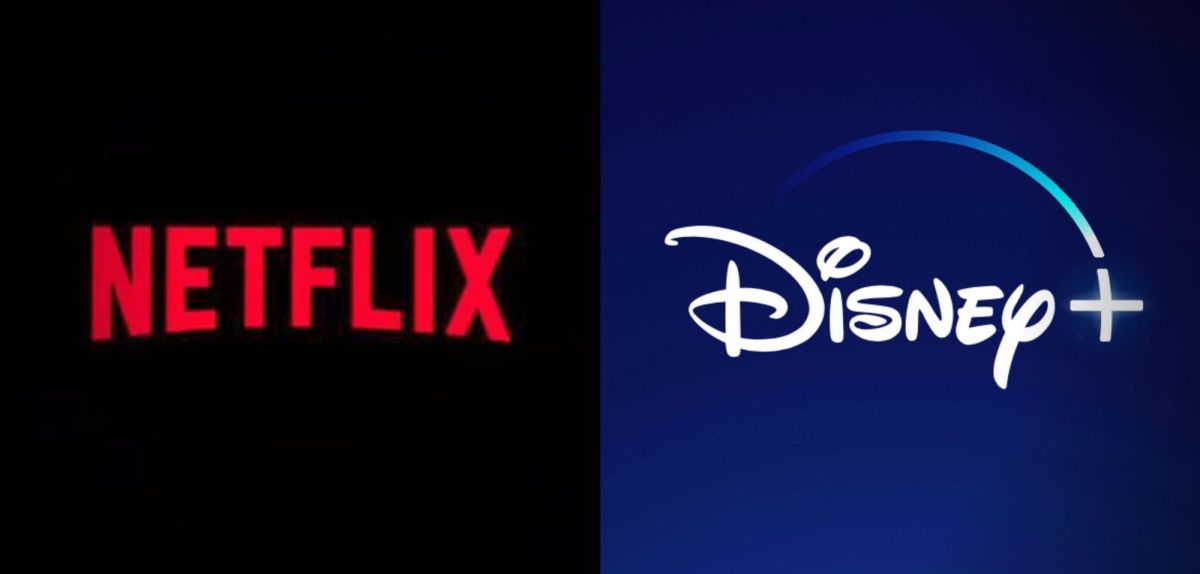 Logos von Netflix und Disney+.