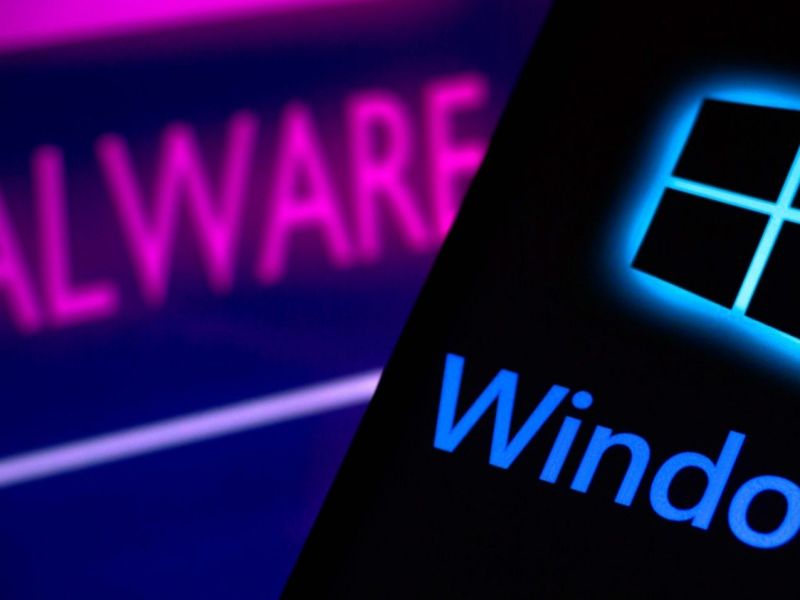 Windows Logo dahinter Malware Warnung