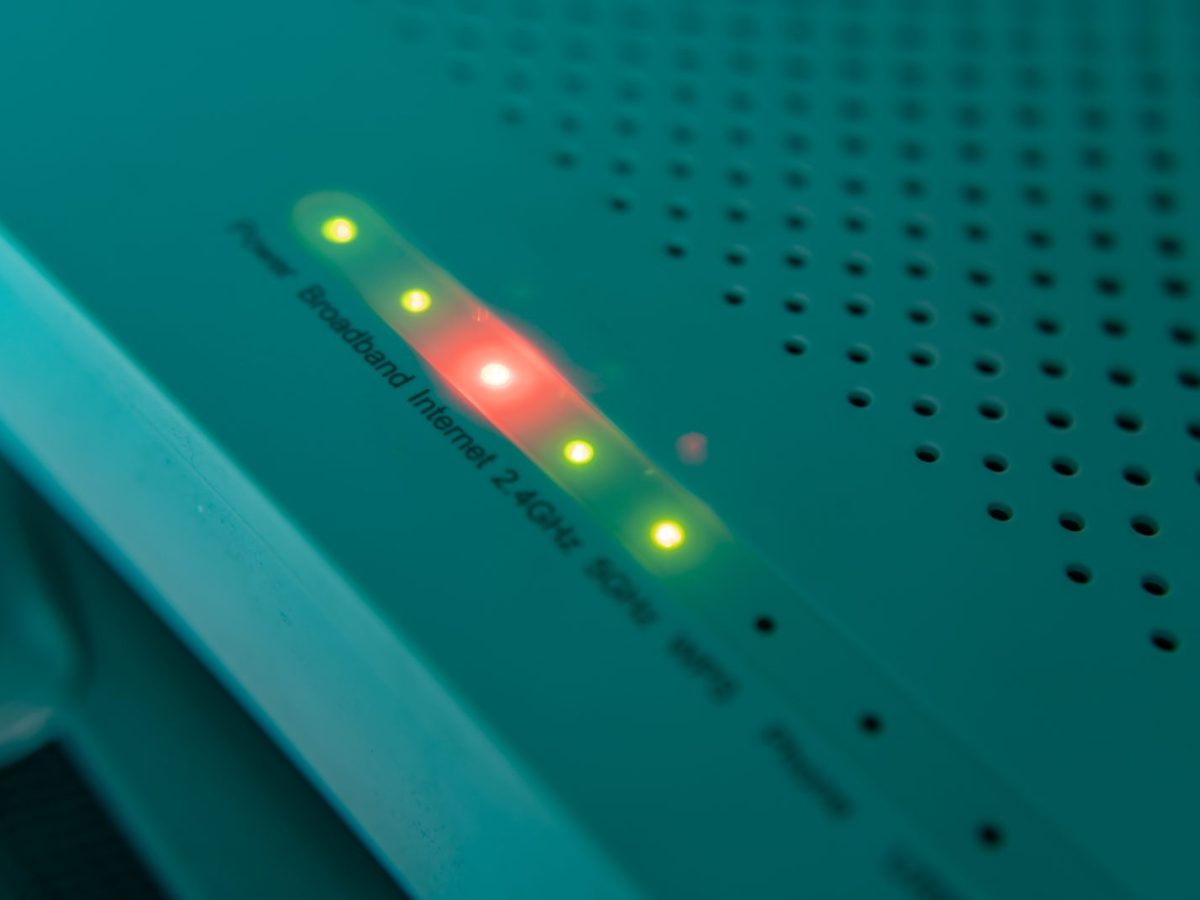 Router mit rotem Licht