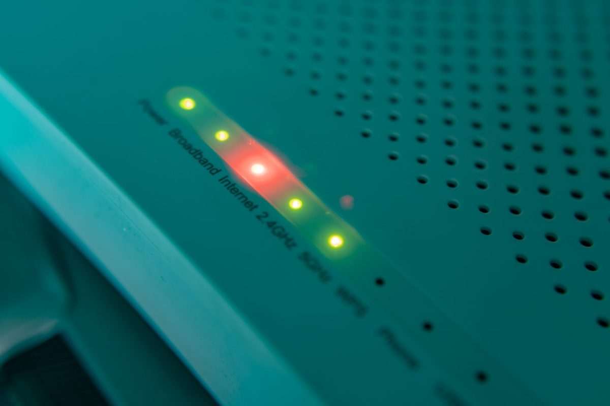 Router mit rotem Licht