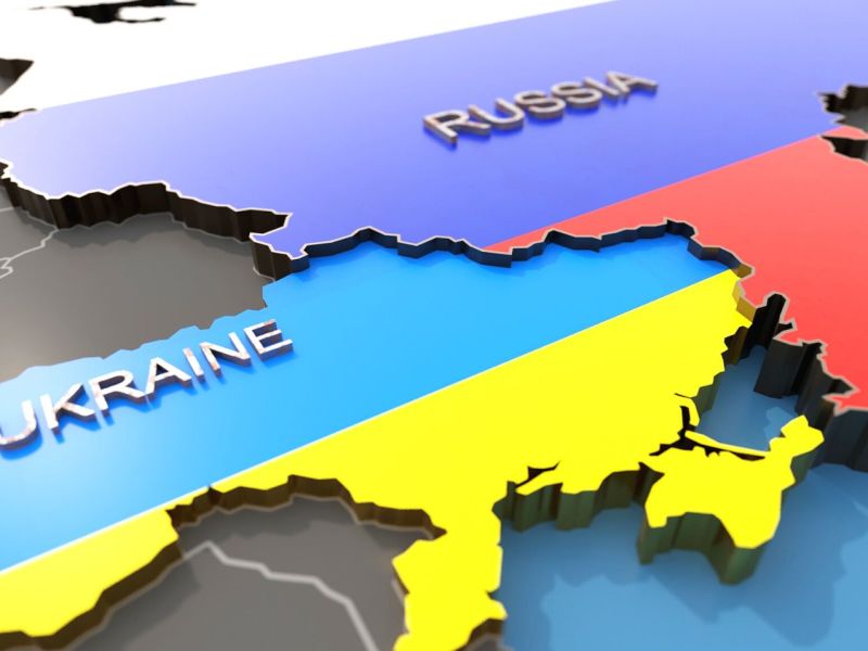 Russland und Ukraine nebeneinander