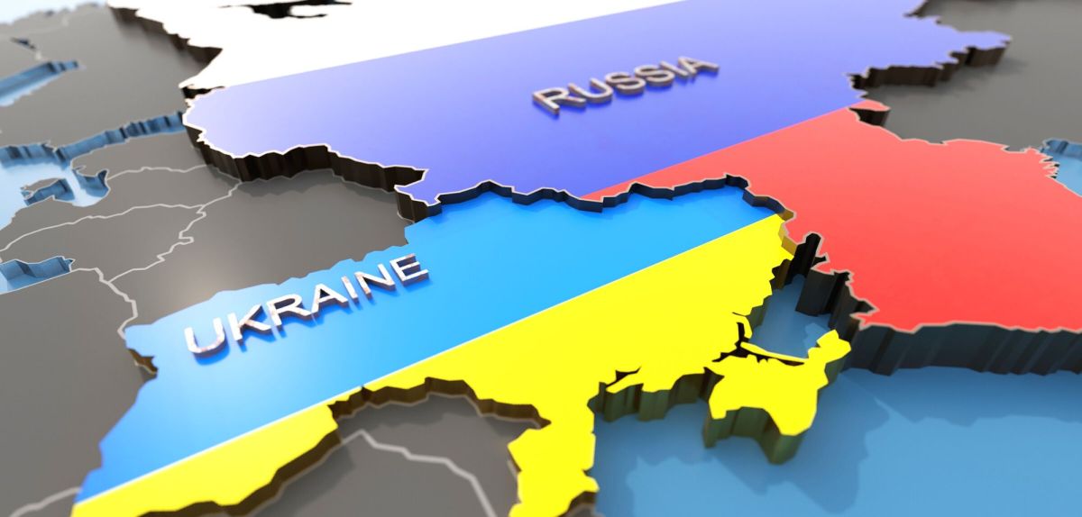 Russland und Ukraine nebeneinander