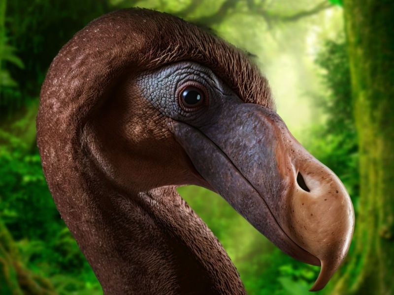 Dodo-Vogel vor einem Urwald