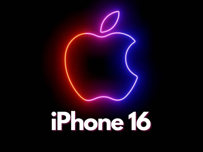 Apple Logo und iPhone 16 Schriftzug