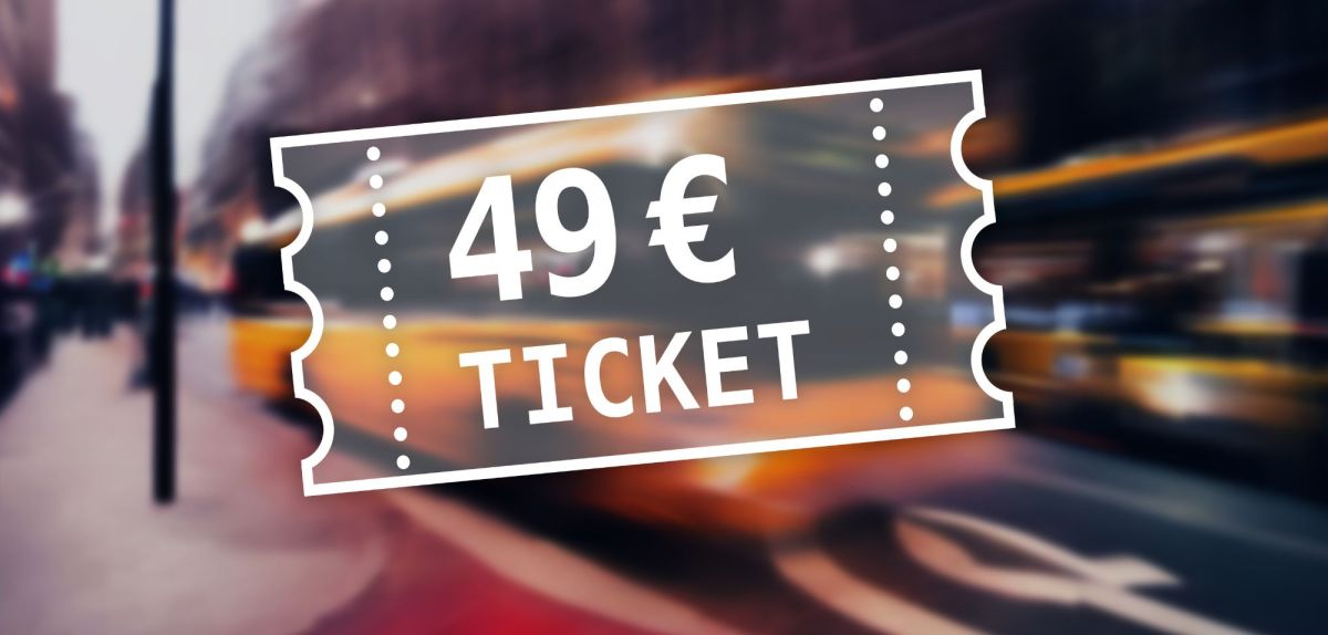 49 Euro Ticket Schriftzug