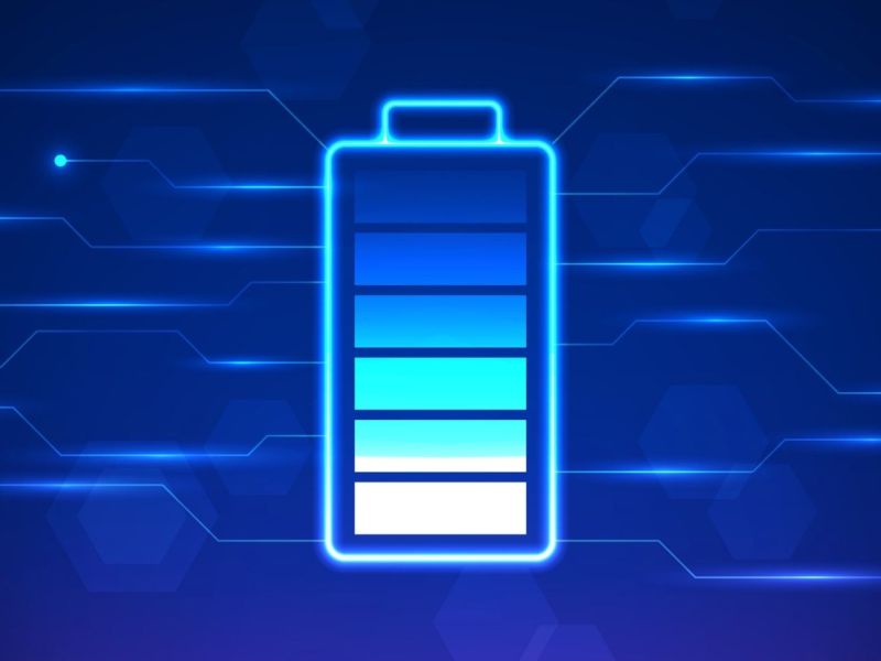 Grafische Darstellung eines Ladesymbols in Batterieform.