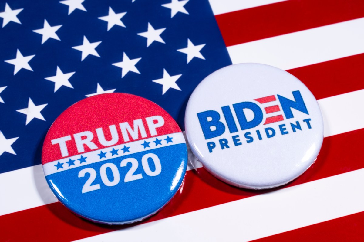 Wahl-Anstecker für Donald Trump und Joe Biden